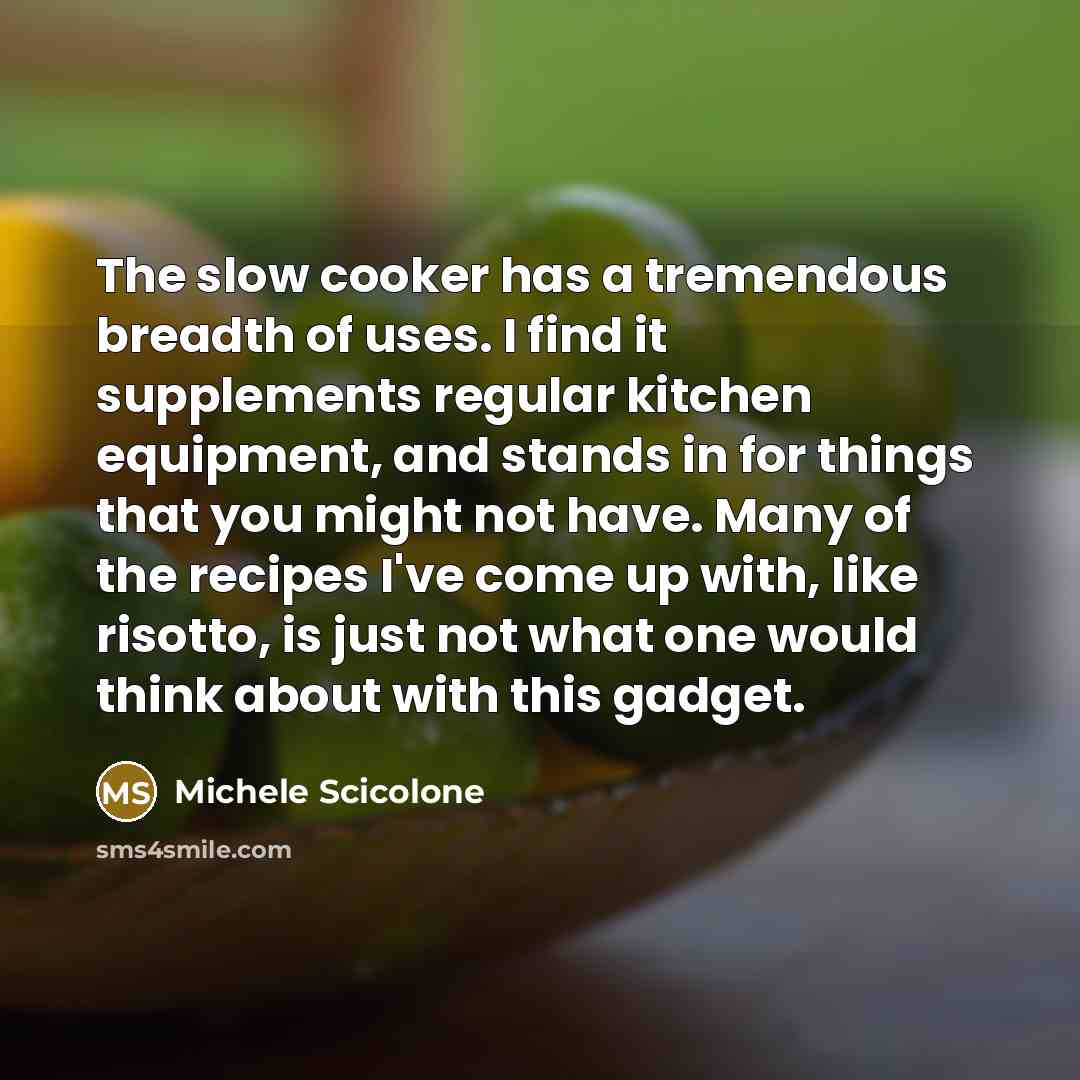 “The slow cooker has a tremendous breadth of uses. I…” quote by Michele Scicolone