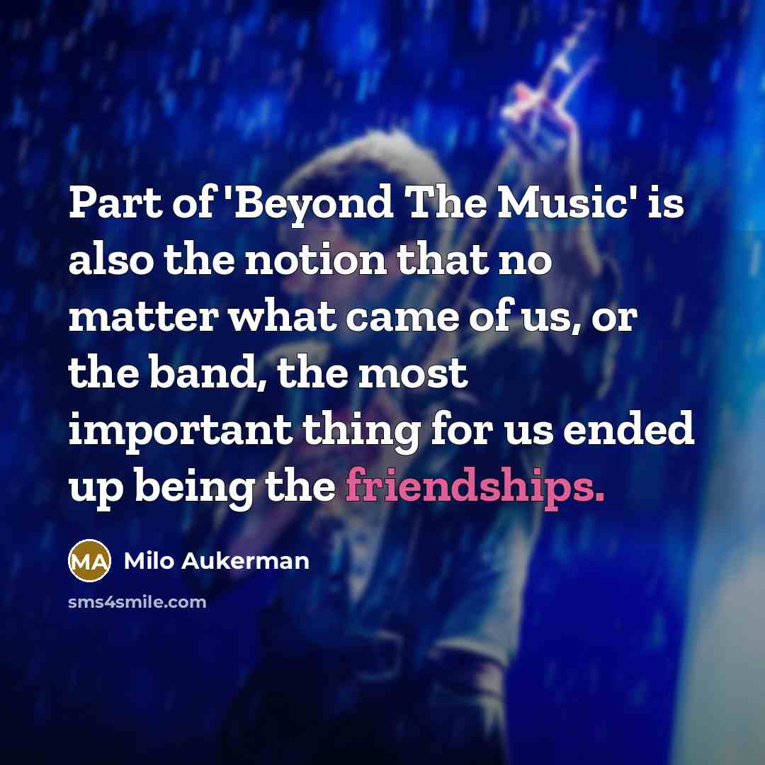 “Part of 'Beyond The Music' is also the notion that…” quote by Milo Aukerman