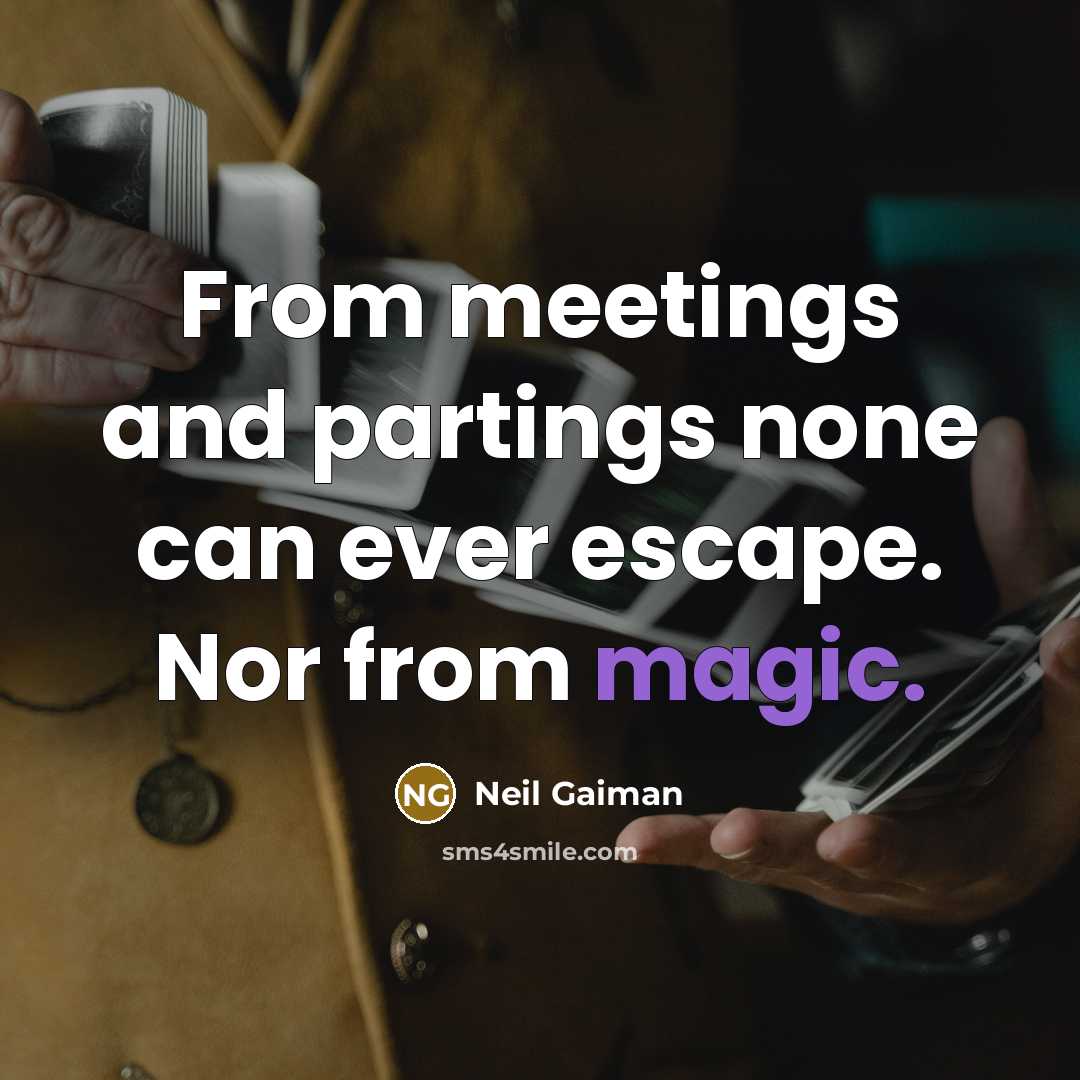 “From meetings and partings none can ever escape. Nor from…” quote by Neil Gaiman