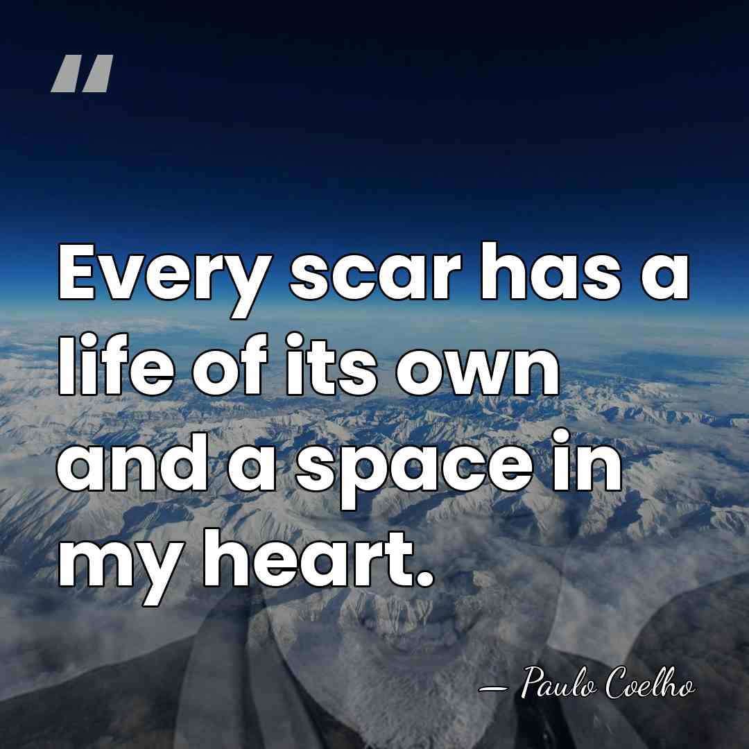 Every scar has a life of its own and a space in&hellip; - Paulo Coelho