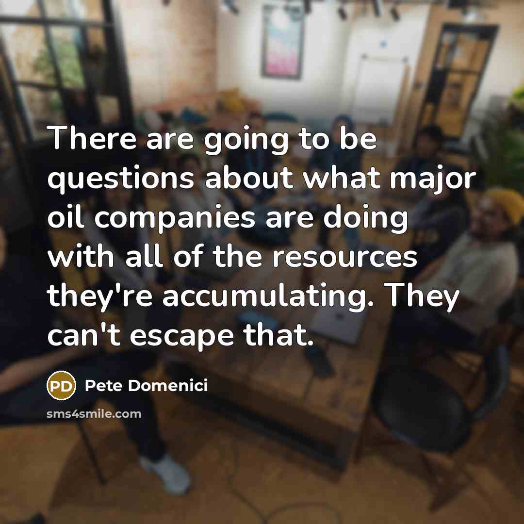 “There are going to be questions about what major oil…” quote by Pete Domenici
