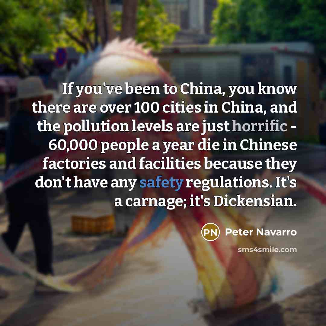 “If you've been to China, you know there are over…” quote by Peter Navarro