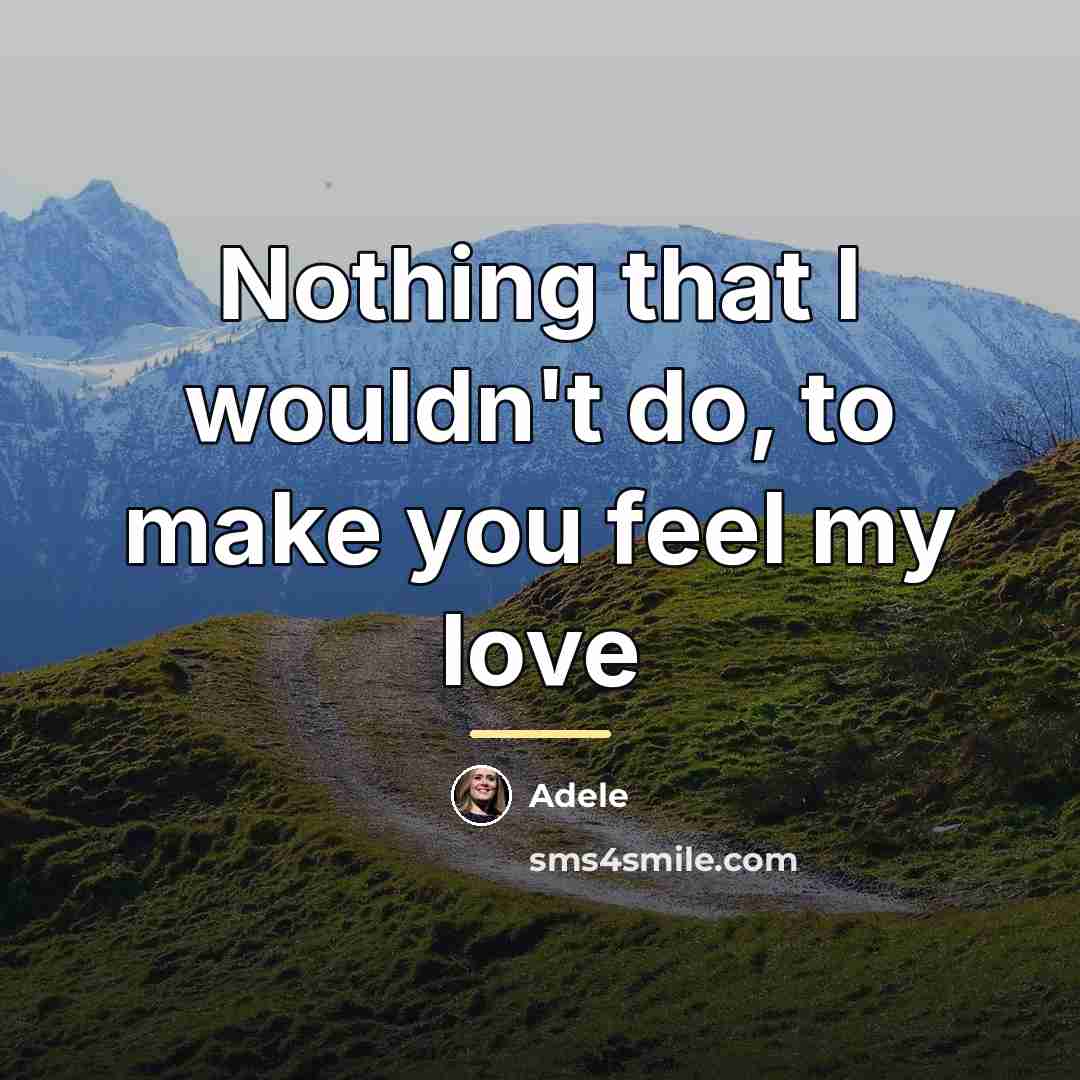 “Nothing that I wouldn't do, to make you feel my…” quote by Adele