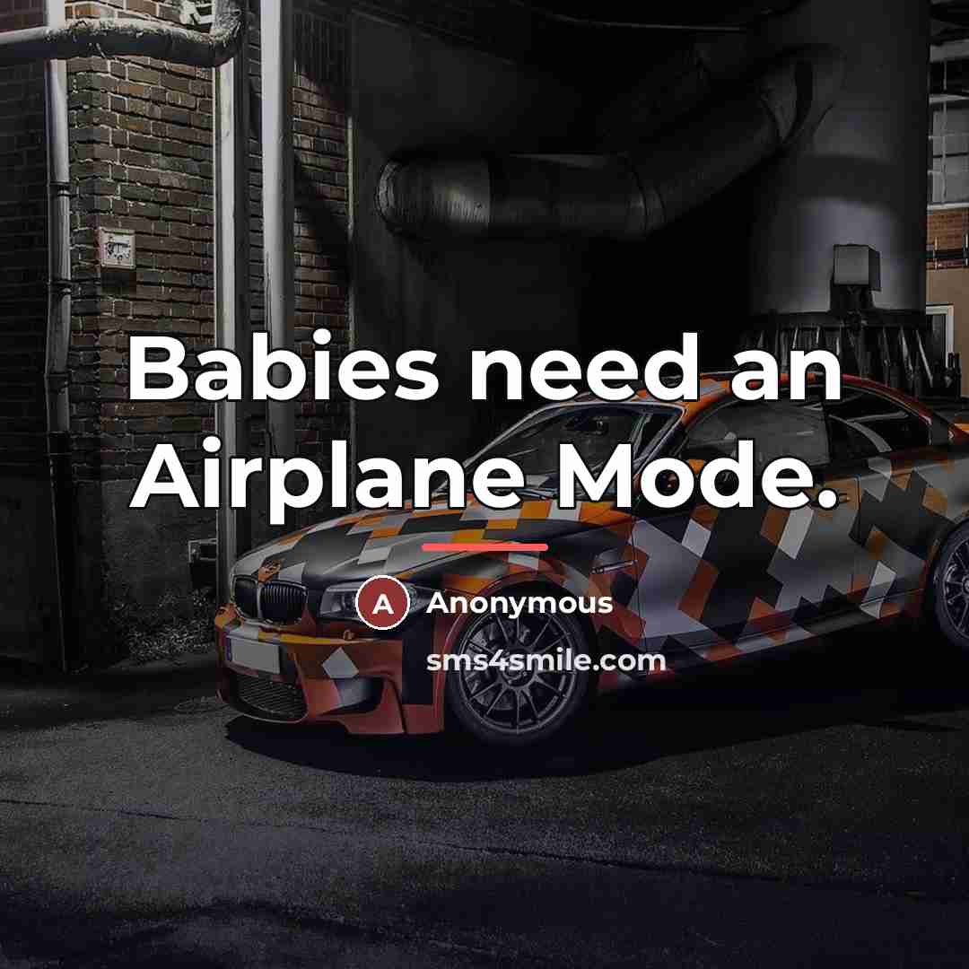 “Babies need an Airplane Mode.…” quote by Anonymous
