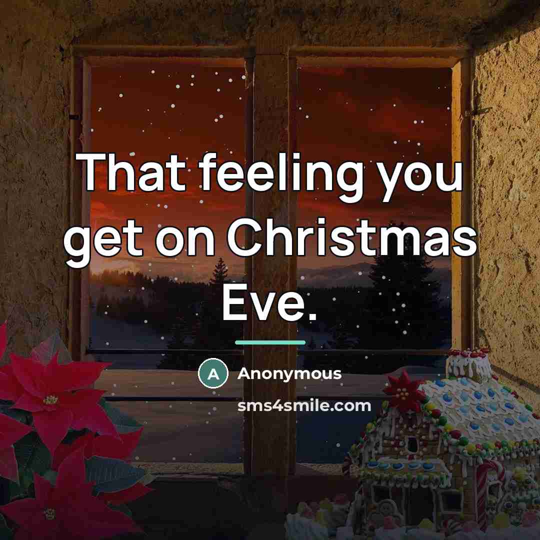 “That feeling you get on Christmas Eve.…” quote by Anonymous