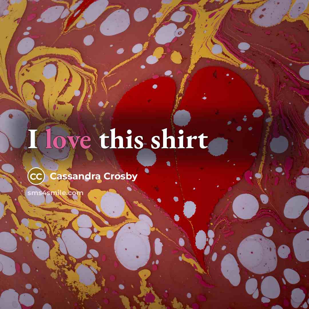 “I love this shirt…” quote by Cassandra Crosby