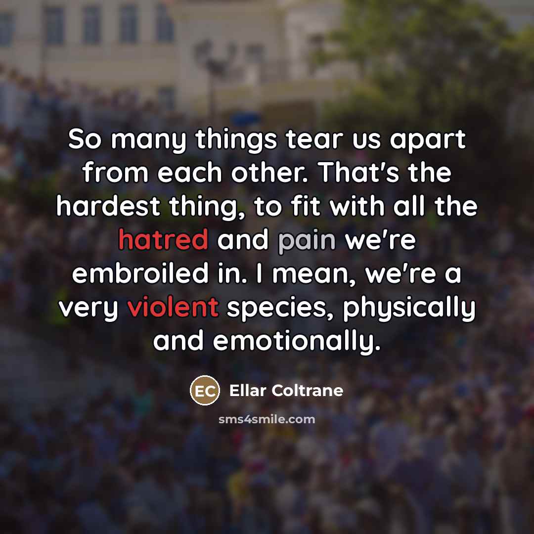 “So many things tear us apart from each other. That's…” quote by Ellar Coltrane