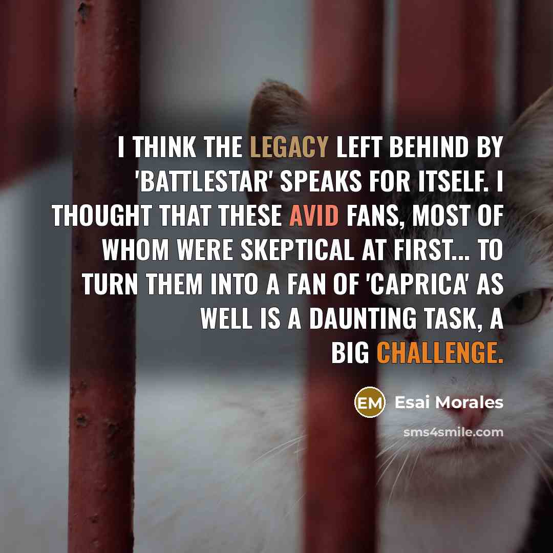 “I think the legacy left behind by 'Battlestar' speaks for…” quote by Esai Morales