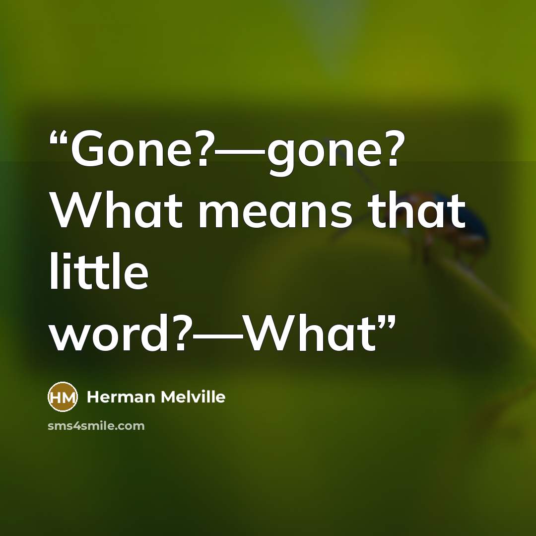 “Gone?—gone? What means that little word?—What” quote by Herman Melville
