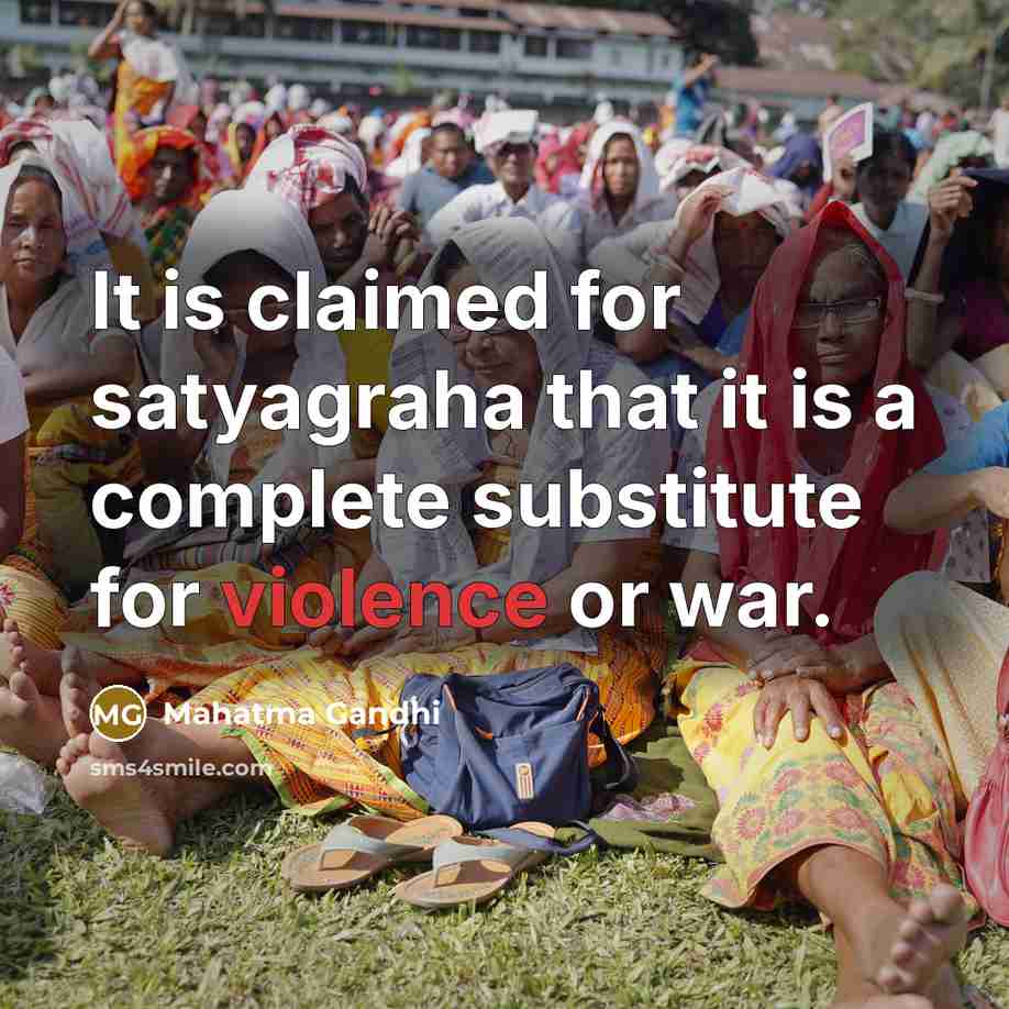 “It is claimed for satyagraha that it is a complete…” quote by Mahatma Gandhi