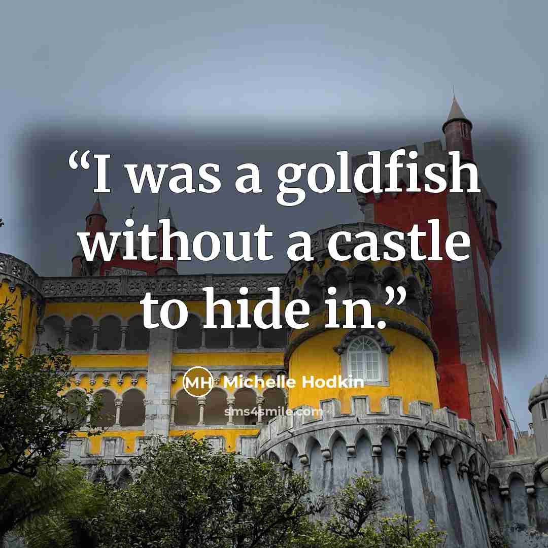 “I was a goldfish without a castle to hide in.” quote by Michelle Hodkin