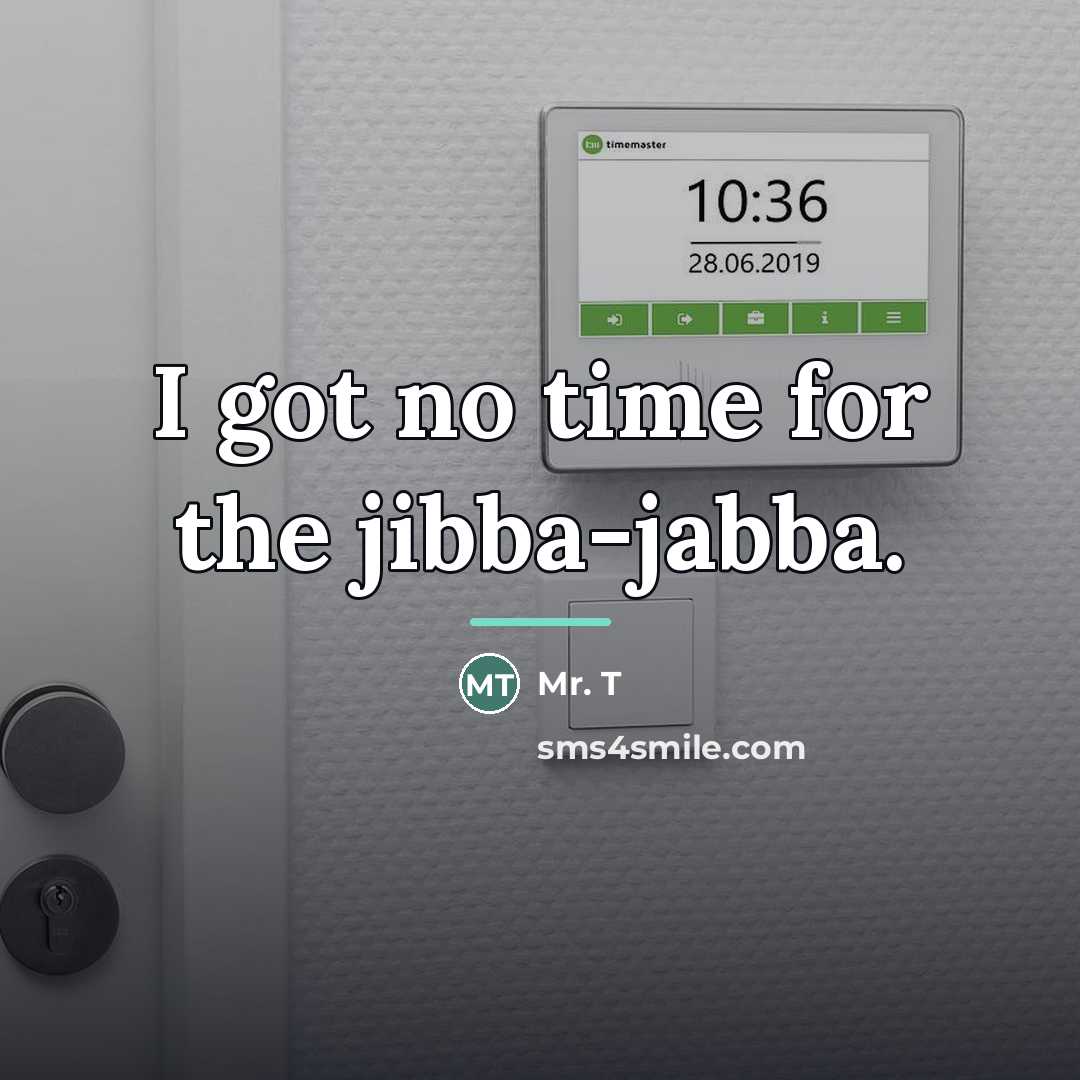 “I got no time for the jibba-jabba.…” quote by Mr. T