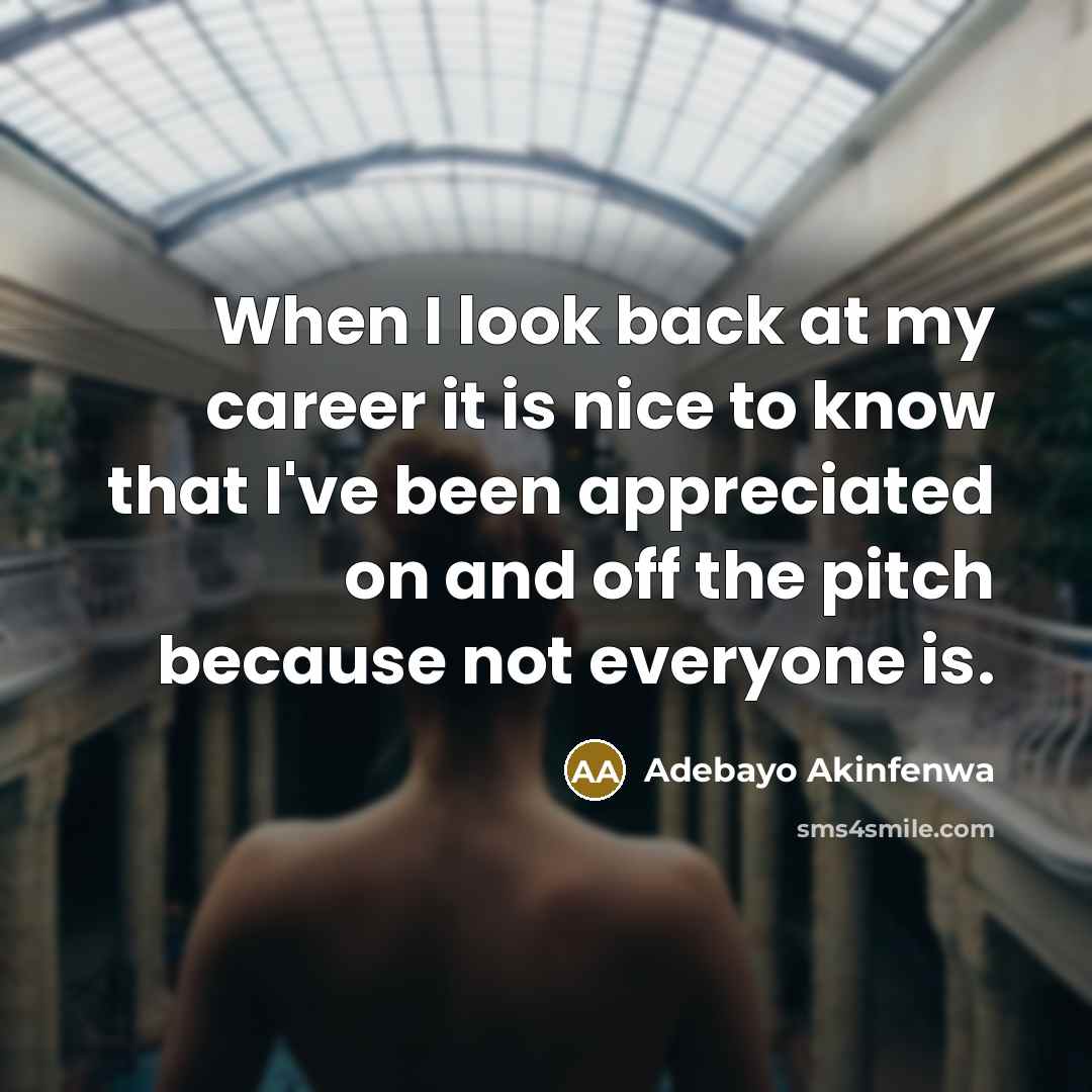 “When I look back at my career it is nice…” quote by Adebayo Akinfenwa