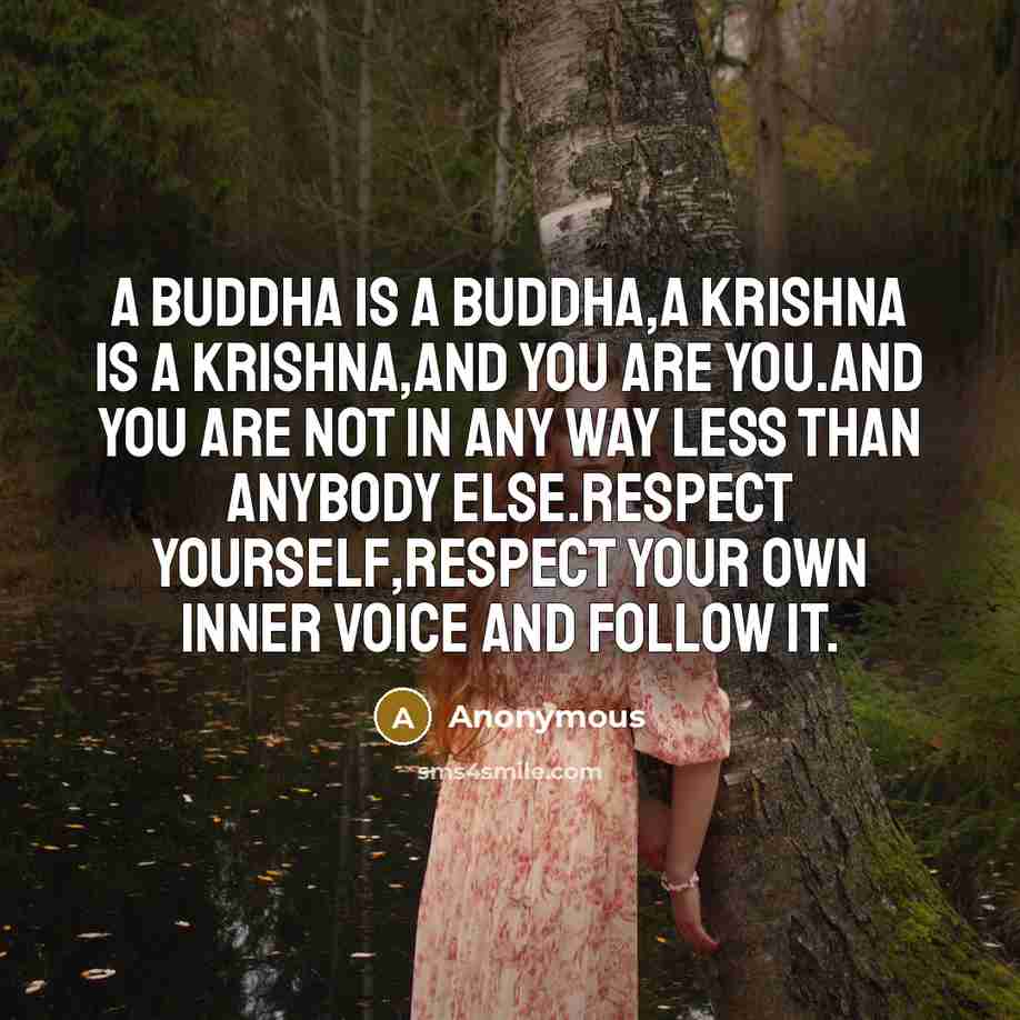 “A Buddha is a Buddha,a Krishna is a Krishna,and you…” quote by Anonymous