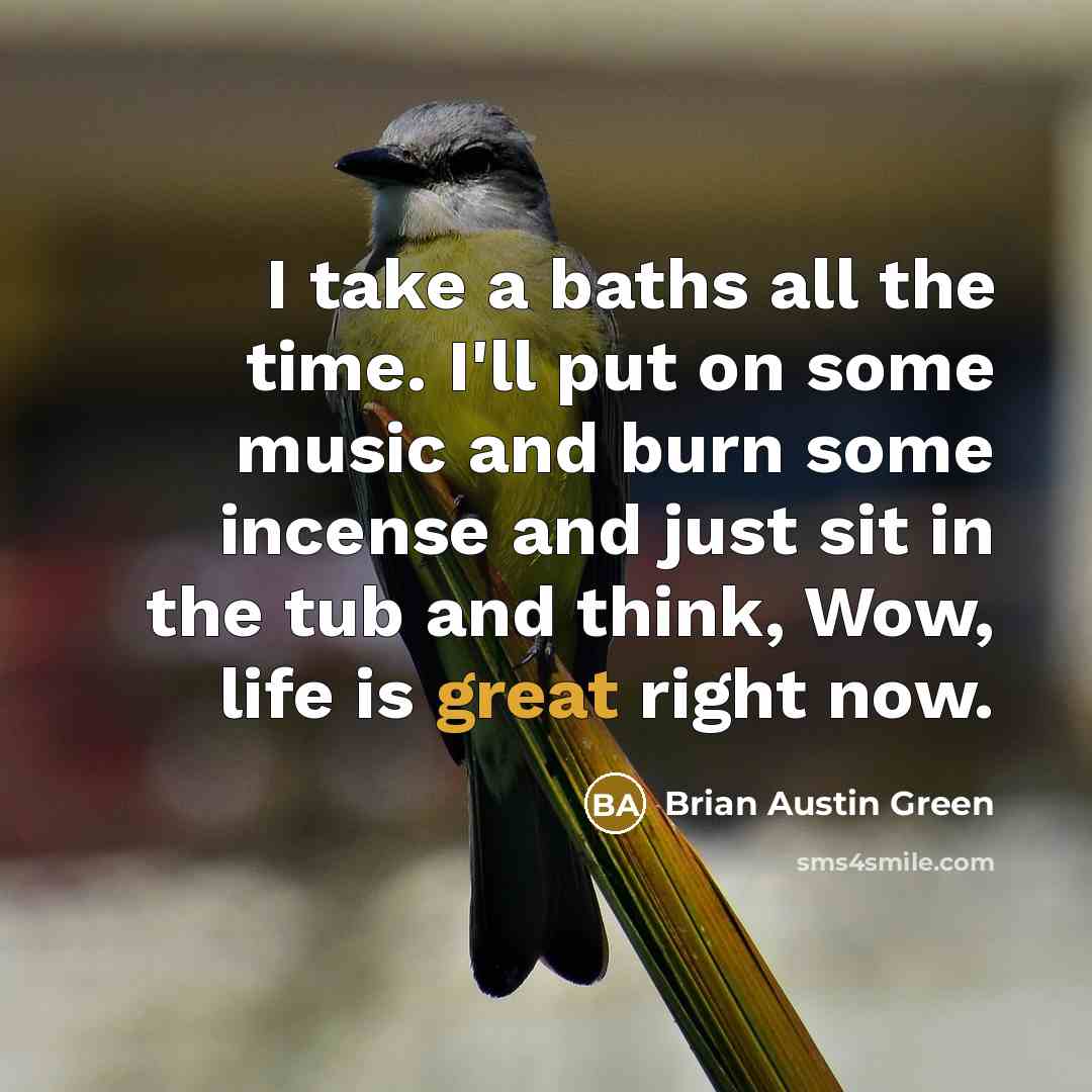 “I take a baths all the time. I'll put on…” quote by Brian Austin Green