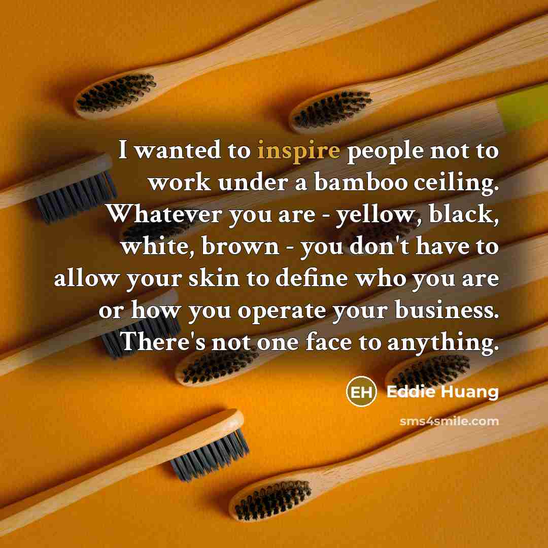 “I wanted to inspire people not to work under a…” quote by Eddie Huang