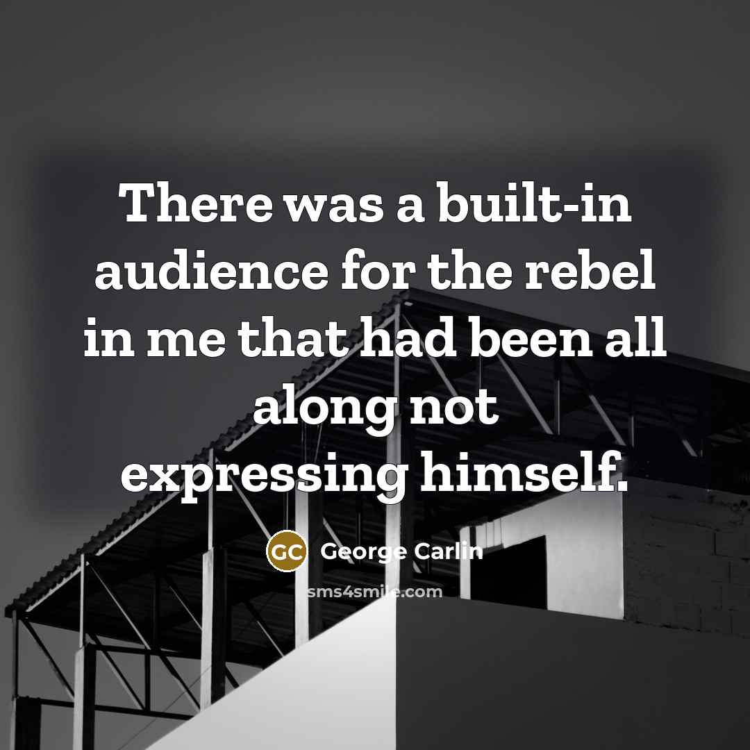 “There was a built-in audience for the rebel in me…” quote by George Carlin