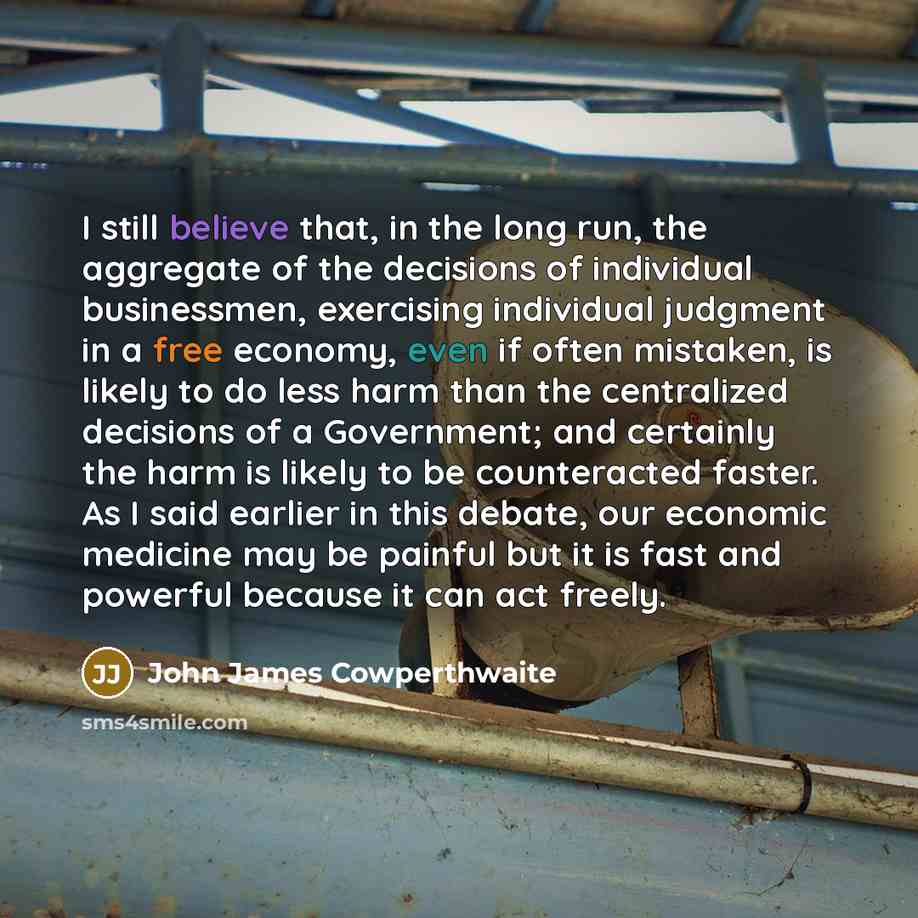 “I still believe that, in the long run, the aggregate…” quote by John James Cowperthwaite
