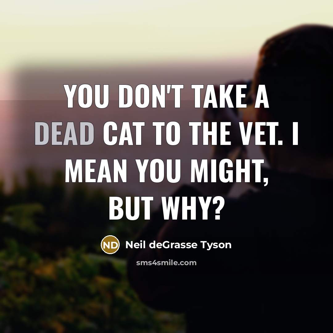 “You don't take a dead cat to the vet. I…” quote by Neil deGrasse Tyson