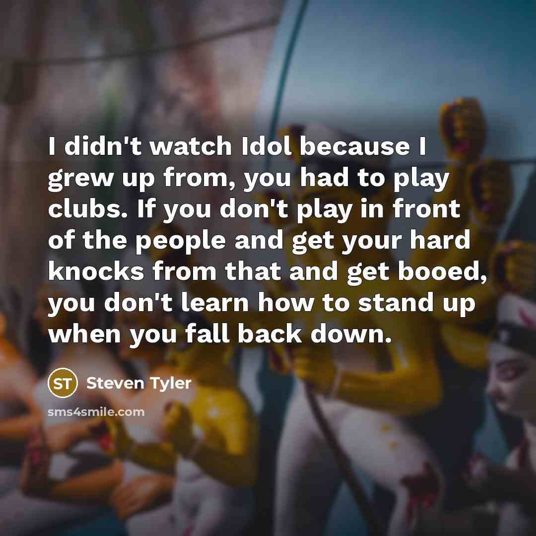 “I didn't watch Idol because I grew up from, you…” quote by Steven Tyler