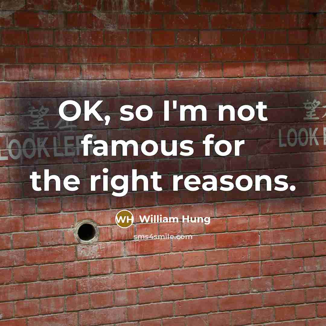 “OK, so I'm not famous for the right reasons.…” quote by William Hung