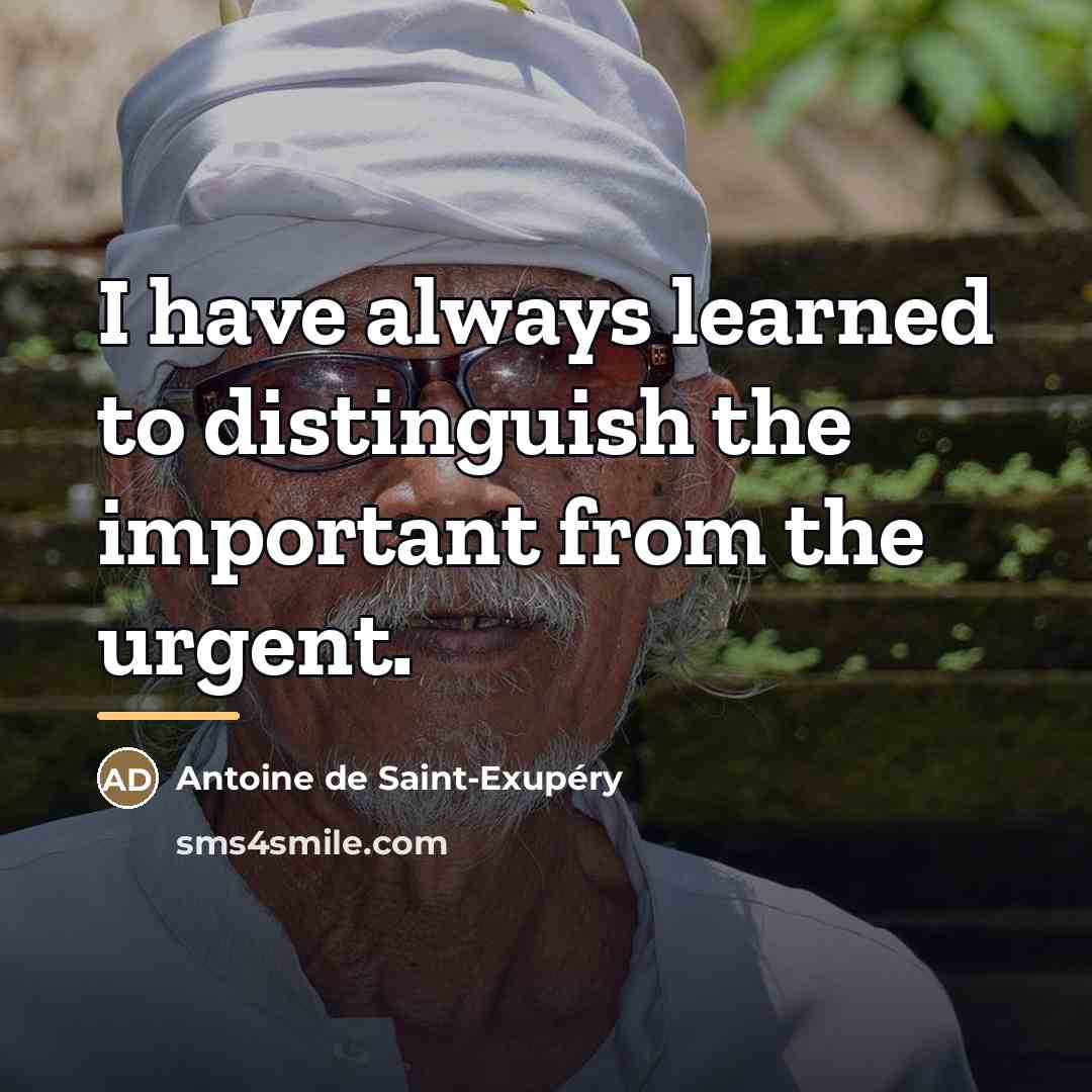 “I have always learned to distinguish the important from the…” quote by Antoine de Saint-Exupery
