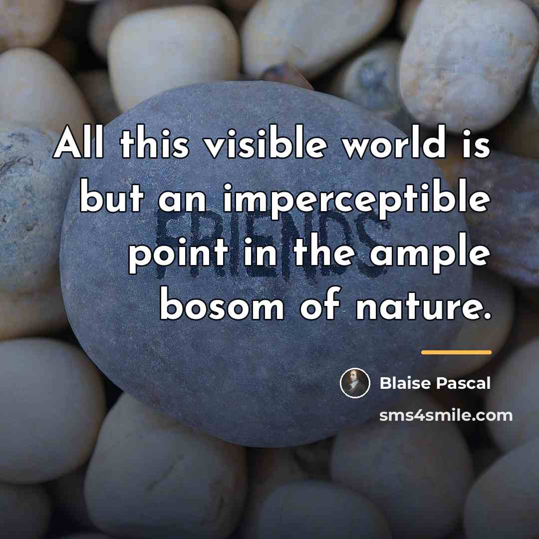 “All this visible world is but an imperceptible point in…” quote by Blaise Pascal
