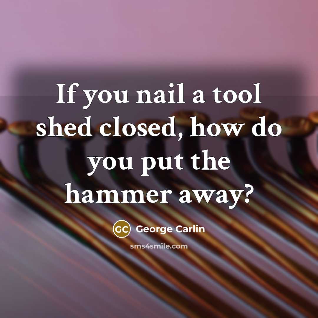 “If you nail a tool shed closed, how do you…” quote by George Carlin
