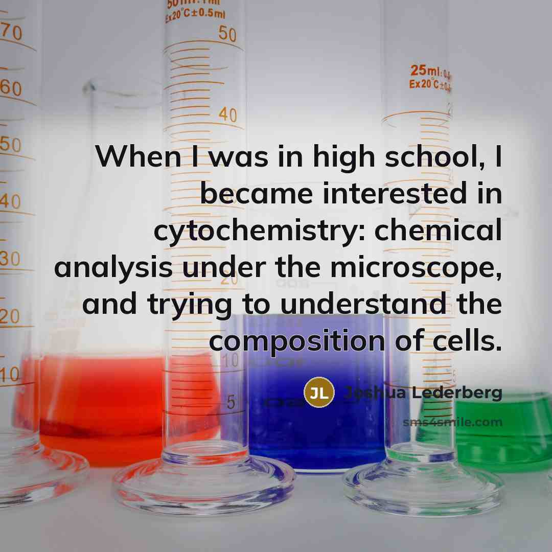 “When I was in high school, I became interested in…” quote by Joshua Lederberg