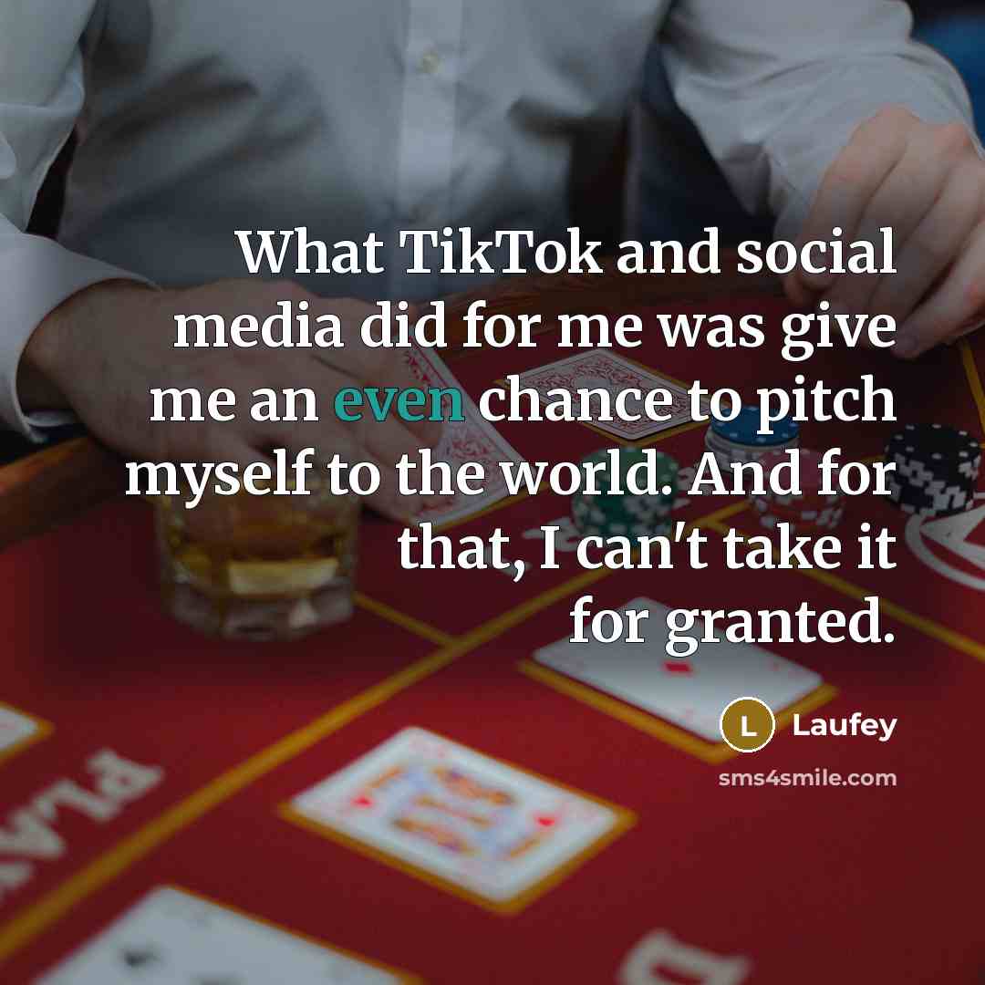 “What TikTok and social media did for me was give…” quote by Laufey