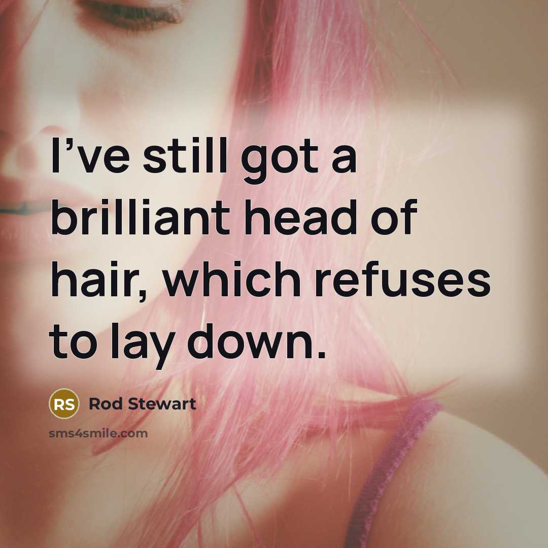 “I've still got a brilliant head of hair, which refuses…” quote by Rod Stewart
