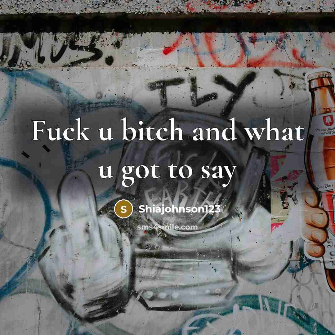 “Fuck u bitch and what u got to say…” quote by Shiajohnson123