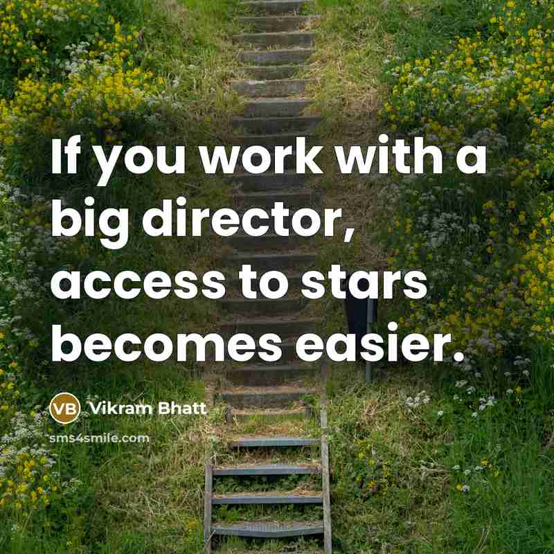 “If you work with a big director, access to stars…” quote by Vikram Bhatt