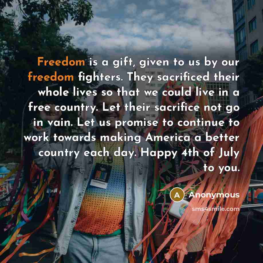 “Freedom is a gift, given to us by our freedom…” quote by Anonymous