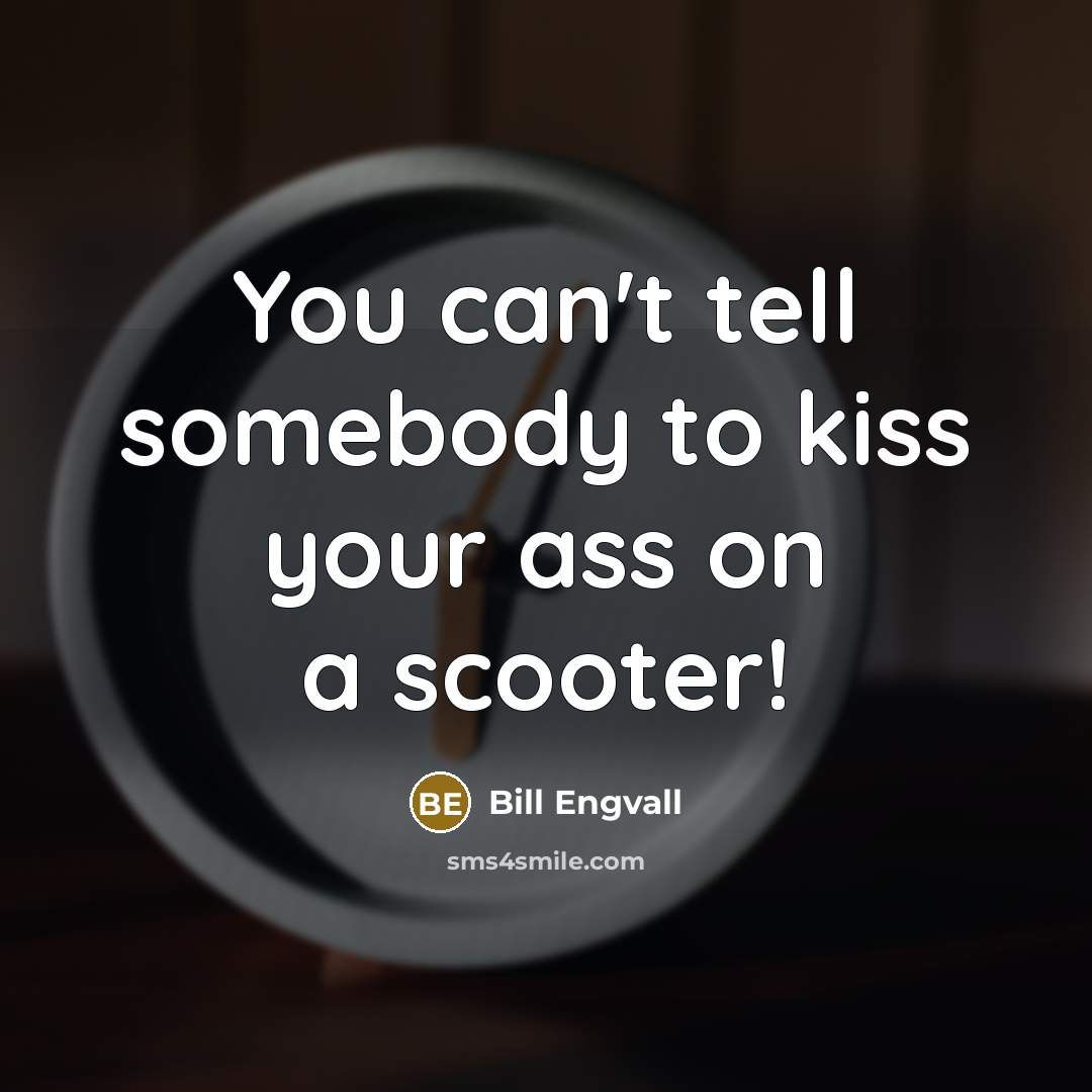“You can't tell somebody to kiss your ass on a…” quote by Bill Engvall