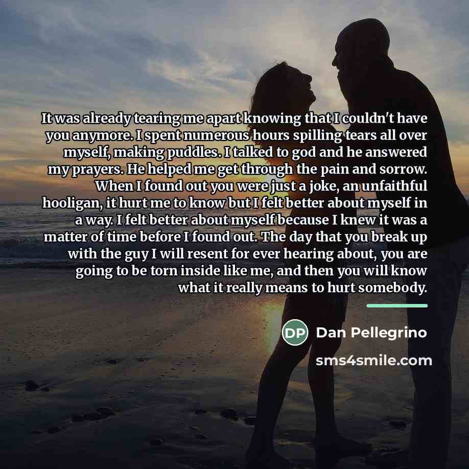 “It was already tearing me apart knowing that I couldn't…” quote by Dan Pellegrino