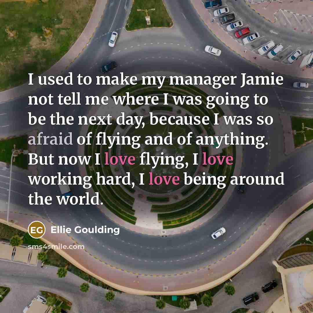 “I used to make my manager Jamie not tell me…” quote by Ellie Goulding