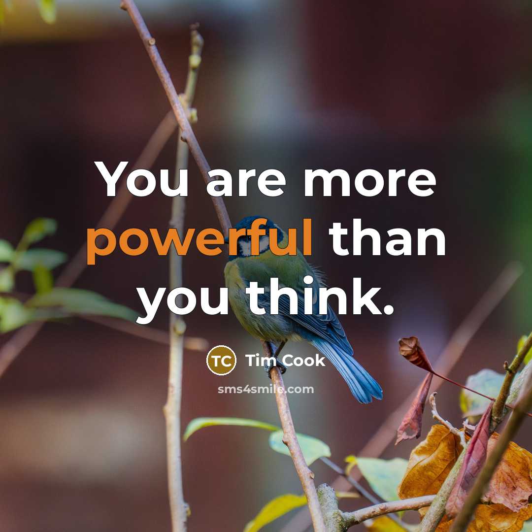 “You are more powerful than you think.…” quote by Tim Cook