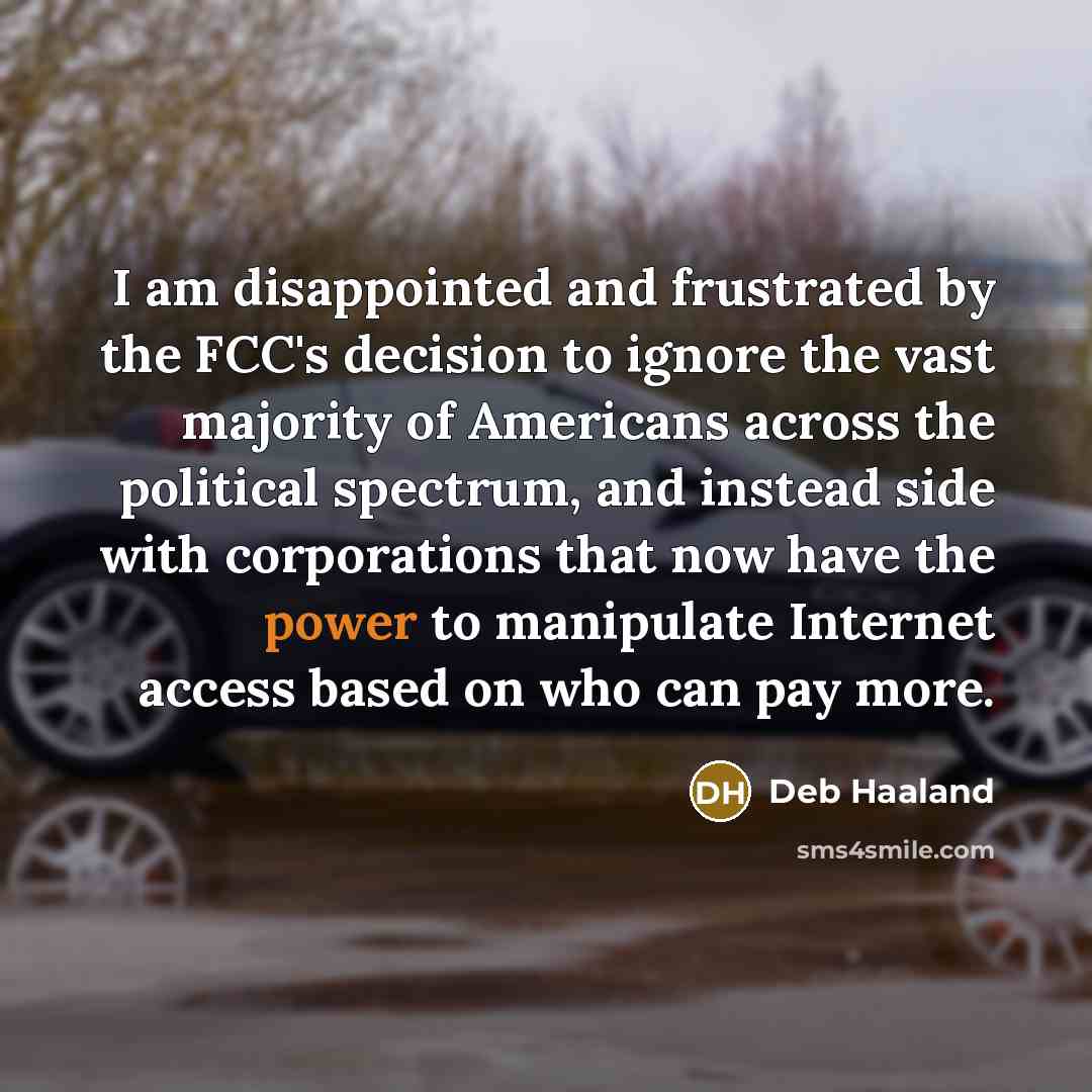 “I am disappointed and frustrated by the FCC's decision to…” quote by Deb Haaland