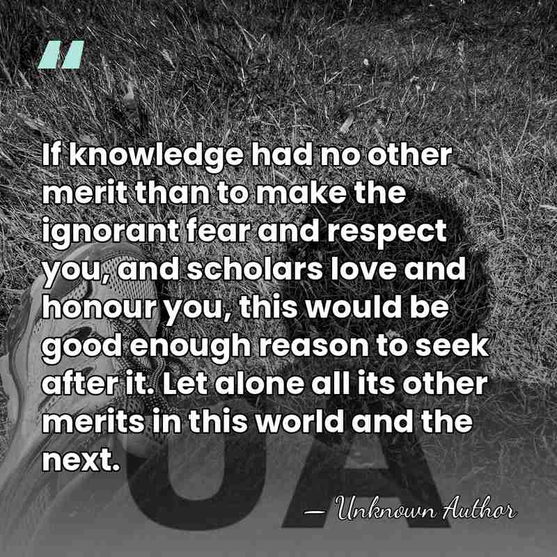 If knowledge had no other merit than to make the ignorant fear&hellip; - Unknown Author