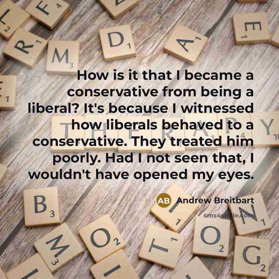 “How is it that I became a conservative from being…” quote by Andrew Breitbart