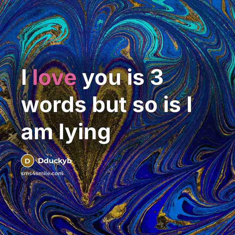 “I love you is 3 words but so is I…” quote by Dduckyb