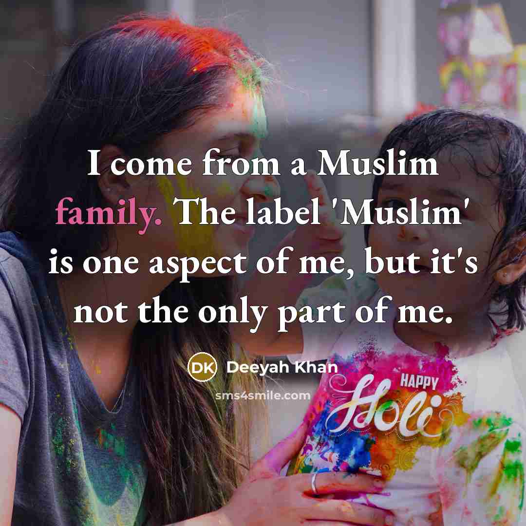 “I come from a Muslim family. The label 'Muslim' is…” quote by Deeyah Khan