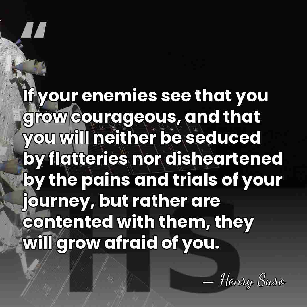 If your enemies see that you grow courageous, and that you will&hellip; - Henry Suso