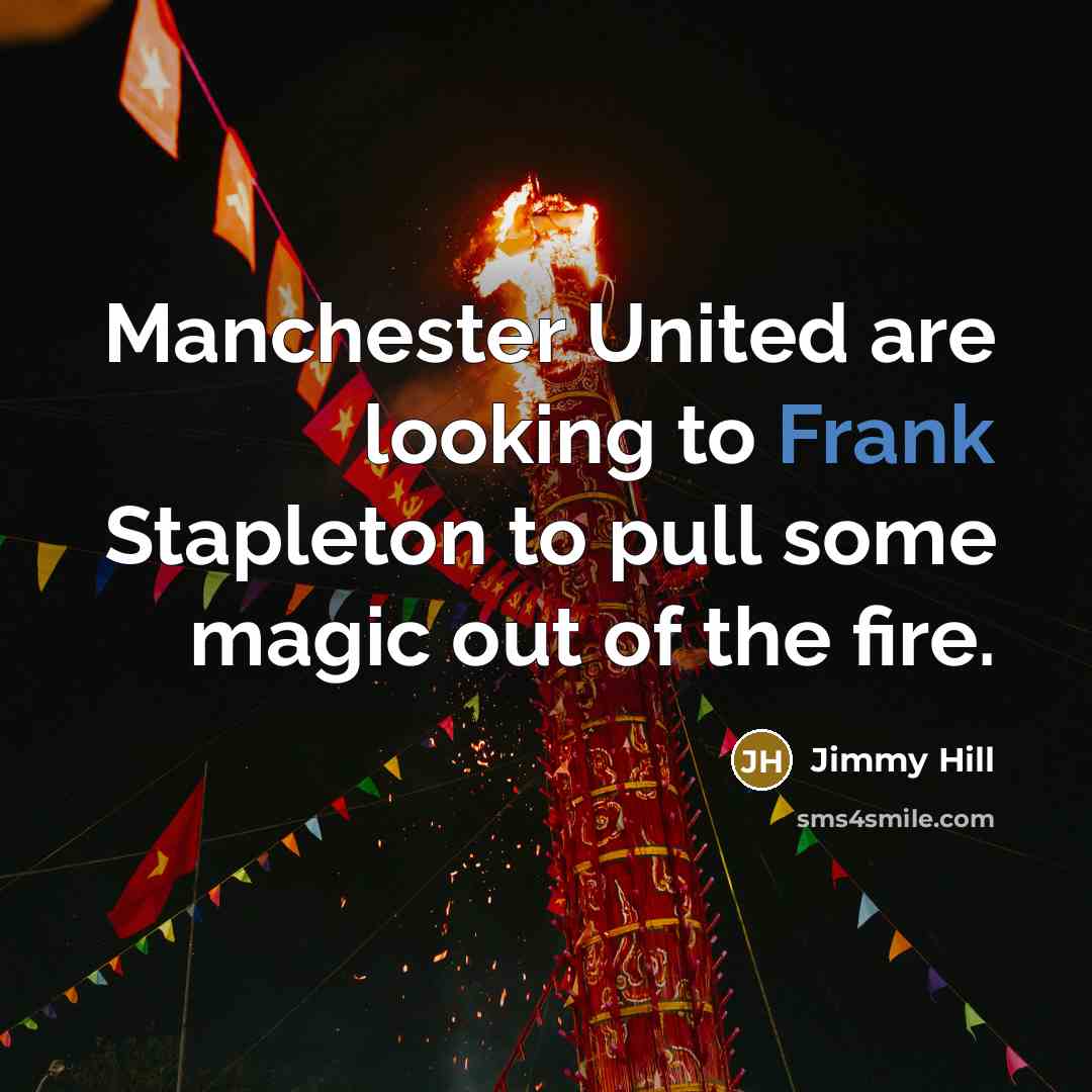 “Manchester United are looking to Frank Stapleton to pull some…” quote by Jimmy Hill