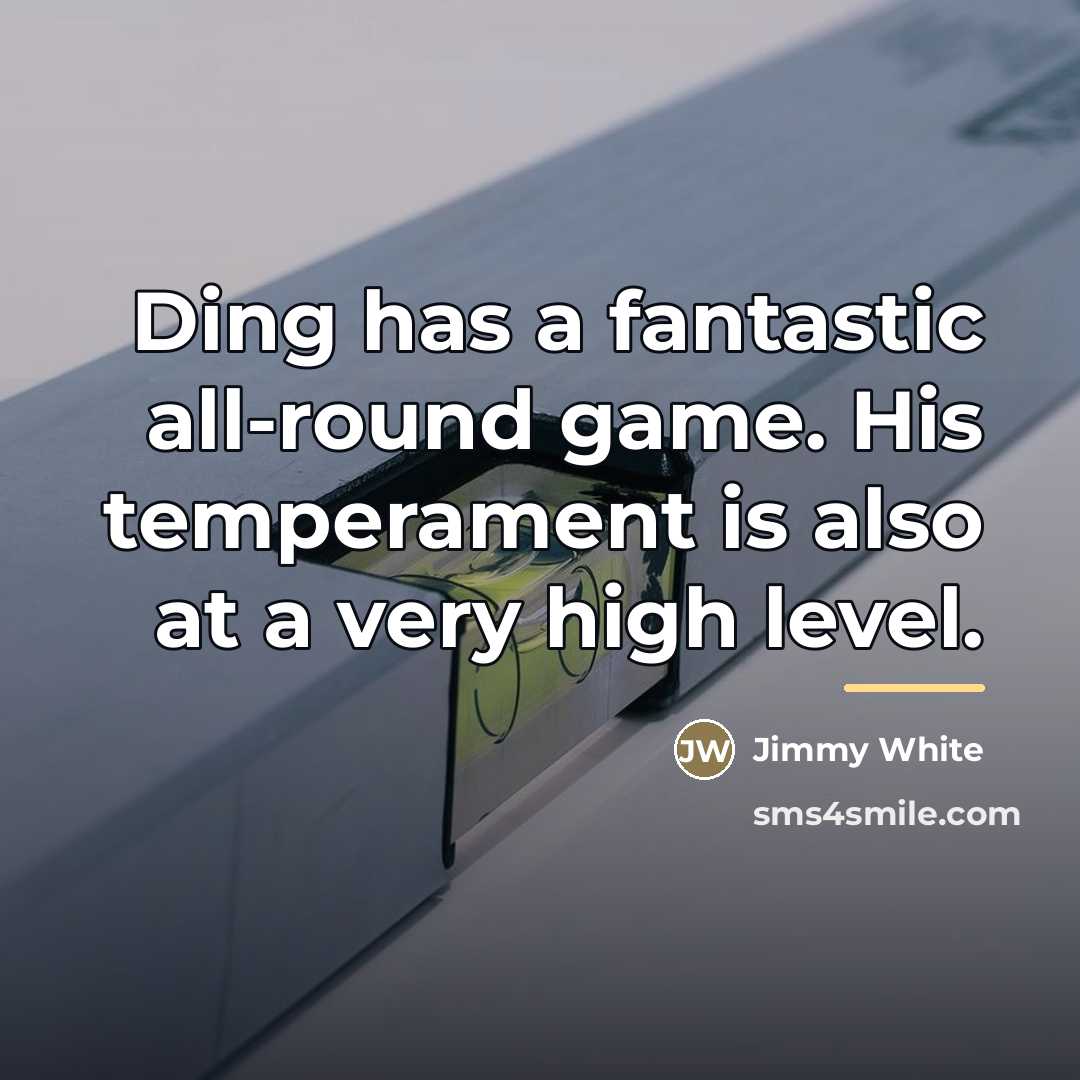“Ding has a fantastic all-round game. His temperament is also…” quote by Jimmy White