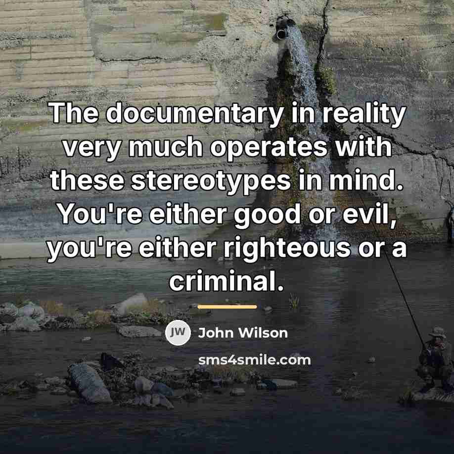 “The documentary in reality very much operates with these stereotypes…” quote by John Wilson