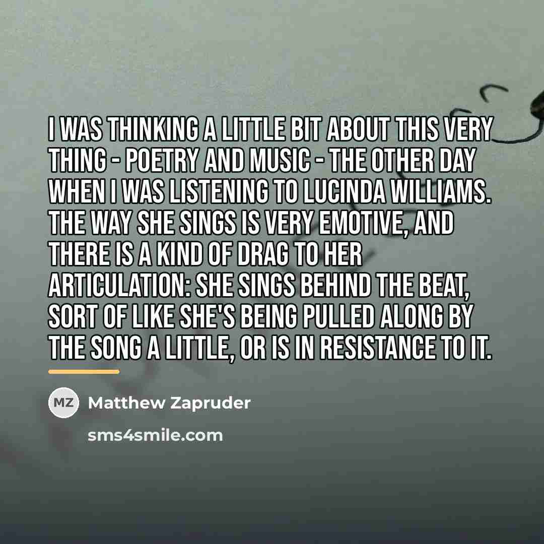 “I was thinking a little bit about this very thing…” quote by Matthew Zapruder
