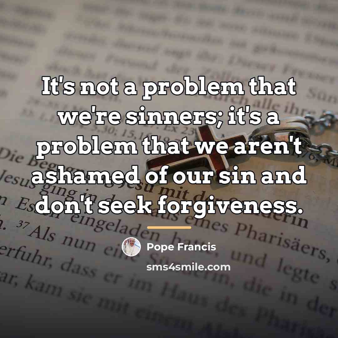 “It's not a problem that we're sinners; it's a problem…” quote by Pope Francis