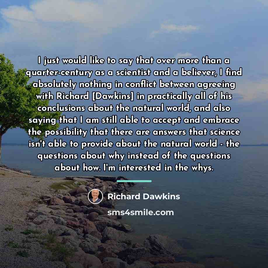 “I just would like to say that over more than…” quote by Richard Dawkins